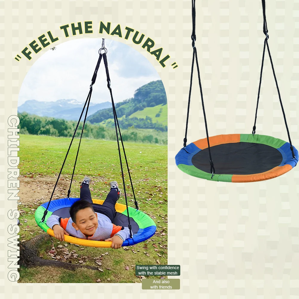 Round Swing 300KG Weight Capacity Flying Swing with Adjustable Ropes Flying Saucer Round Tree Swing Play Set for Kids and Adults
Round Swing 300KG Weight Capacity Flying Swing with Adjustable Ropes Flying Saucer Round Tree Swing Play Set for Kids and Adults