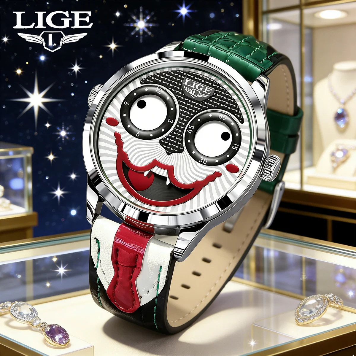 LIGE Men's Luxury Watch Men's Clown Watches Fashion Leather Strap Cool Joker Waterproof Quartz Wristwatches For Men Reloj Hombre
LIGE Men's Luxury Watch Men's Clown Watches Fashion Leather Strap Cool Joker Waterproof Quartz Wristwatches For Men Reloj Hombre