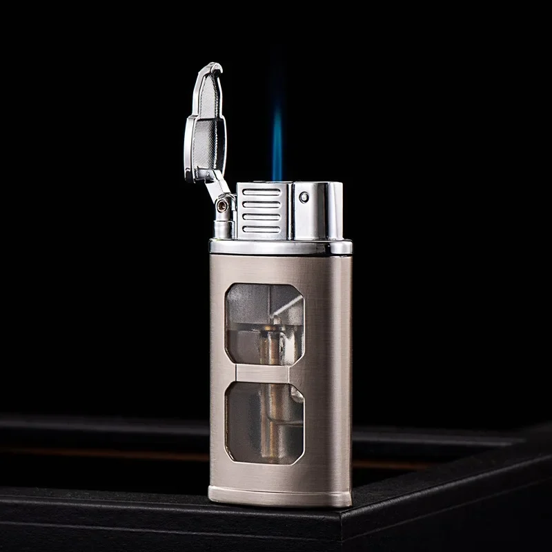 New Transparent Large-capacity Oil Tank Direct Injection Flame Butane Inflatable Lighter High-quality Metal Windproof Lighter
New Transparent Large-capacity Oil Tank Direct Injection Flame Butane Inflatable Lighter High-quality Metal Windproof Lighter