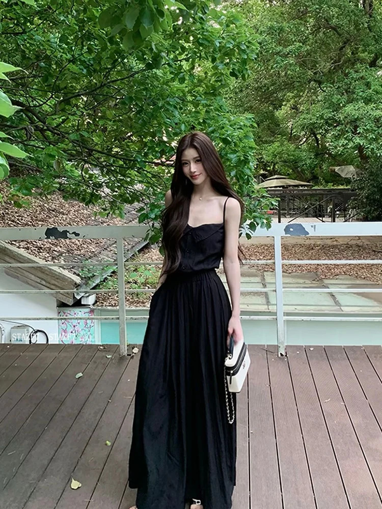 Uomosi STAZF7 Retro Collar Slim Fit Maxi Dress Black Vacation Women's Summer Fashion High Waist A-Line Gown City Commute
Uomosi STAZF7 Retro Collar Slim Fit Maxi Dress Black Vacation Women's Summer Fashion High Waist A-Line Gown City Commute