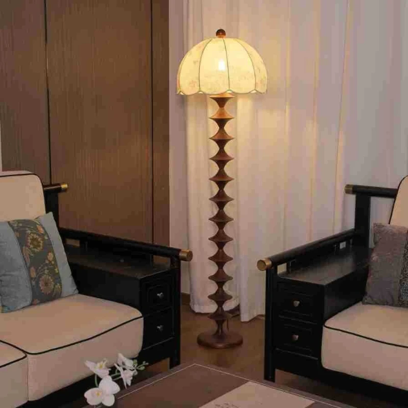Medieval solid wood pattern floor lamp B & B wabi-sandy wind American retro atmosphere vertical lamp
Medieval solid wood pattern floor lamp B & B wabi-sandy wind American retro atmosphere vertical lamp