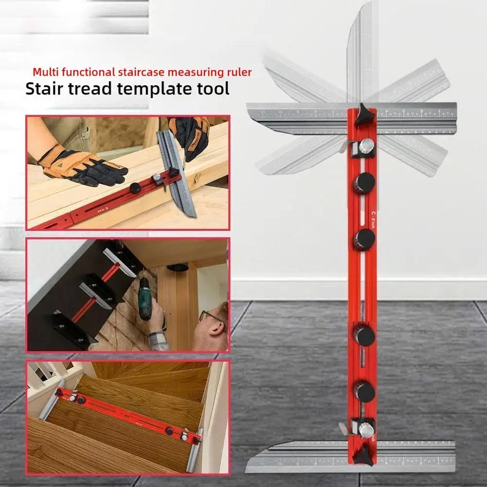 Professional Stair Tread Template Tool,Shelf Scribe Tool,Stair Measuring Tool Jig for Risers Wall Partitions Shelf Floor Stairs
Professional Stair Tread Template Tool,Shelf Scribe Tool,Stair Measuring Tool Jig for Risers Wall Partitions Shelf Floor Stairs