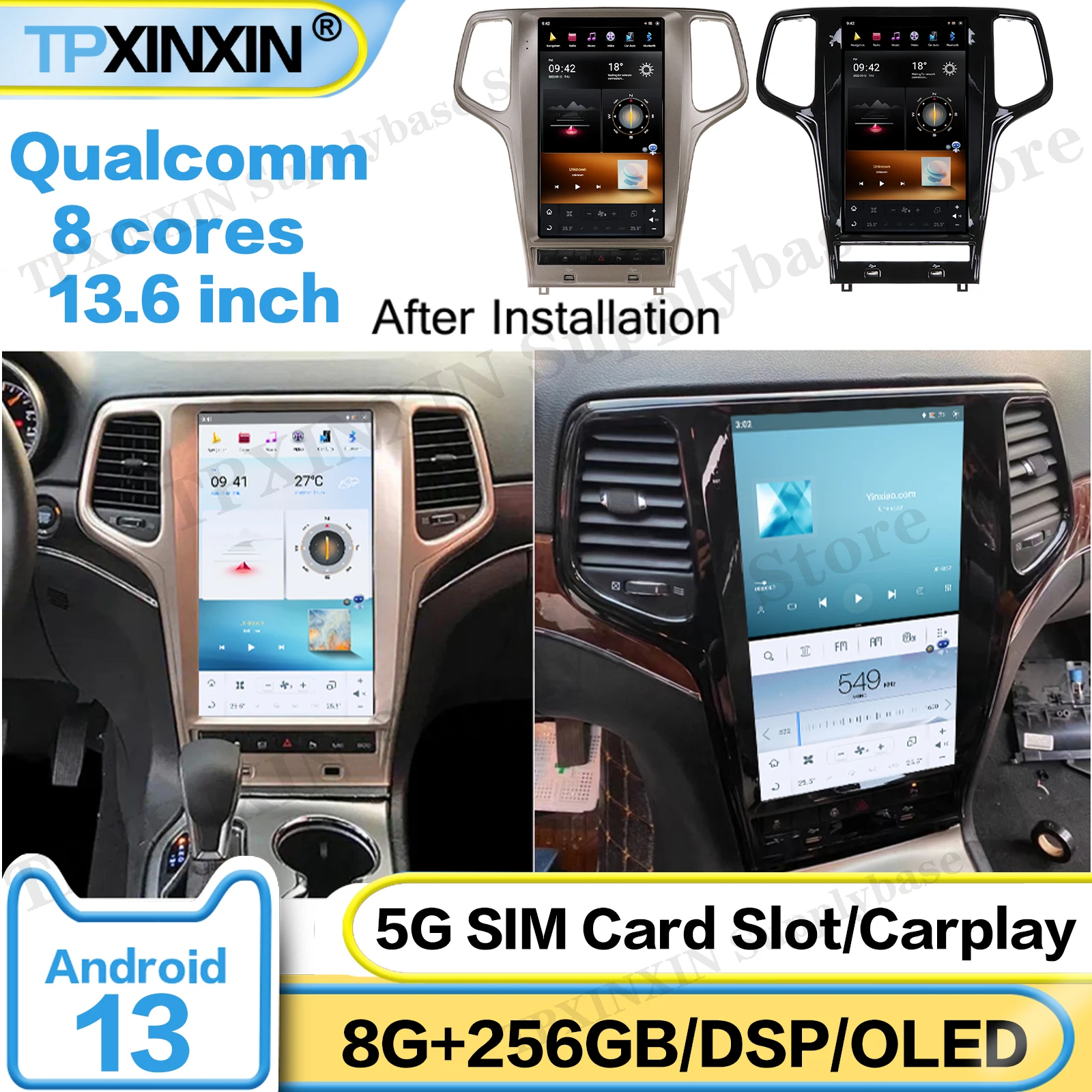 Qualcomm 8 core Radio Android 13 For Jeep Grand Cherokee 2010 2011 2012 2013 2014 2015 2016 2017 2018 2019 GPS Player Audio Unit
Qualcomm 8 core Radio Android 13 For Jeep Grand Cherokee 2010 2011 2012 2013 2014 2015 2016 2017 2018 2019 GPS Player Audio Unit