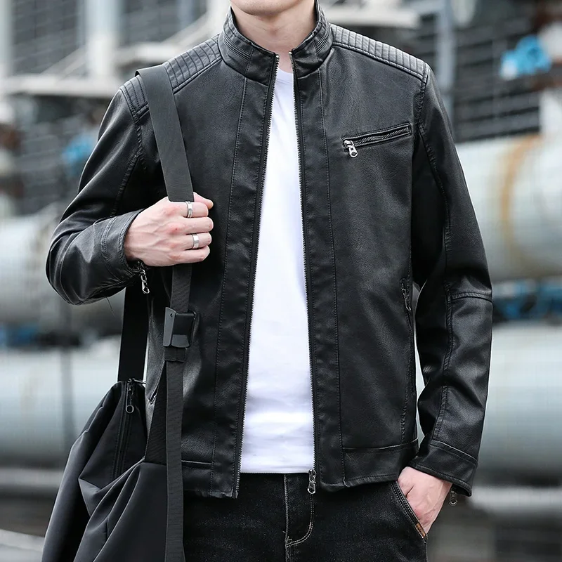 Slim Fit Short Coat Blazer Jackets Male Outerwear Men Fashion Leather Jacket Streetwear Casual Men Leather Suit Jacket Men
Slim Fit Short Coat Blazer Jackets Male Outerwear Men Fashion Leather Jacket Streetwear Casual Men Leather Suit Jacket Men