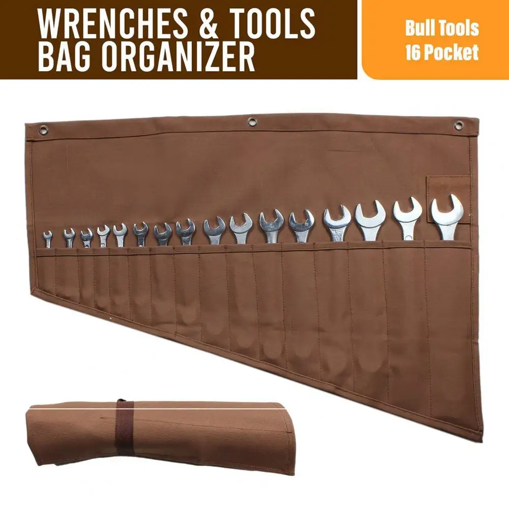 Tool Storage Bag Waterproof Wrench Roll Organizer with 16 Pockets for Tool Storage Lightweight Design Pouch Bag for Capacity
Tool Storage Bag Waterproof Wrench Roll Organizer with 16 Pockets for Tool Storage Lightweight Design Pouch Bag for Capacity