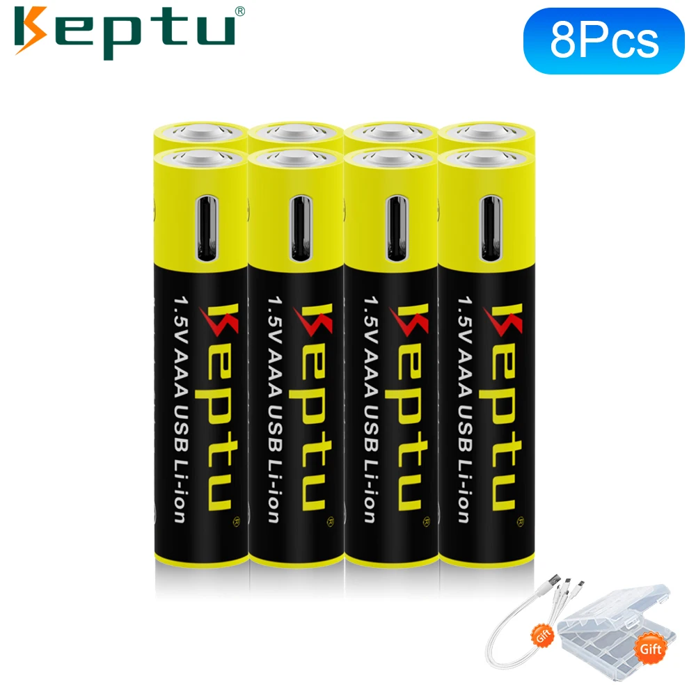 8PCS Keptu 1.5V AAA Li-ion Rechargeable USB Battery 1000mWh Lithium aaa Battery for Remote control wireless mouse toy keyboard
8PCS Keptu 1.5V AAA Li-ion Rechargeable USB Battery 1000mWh Lithium aaa Battery for Remote control wireless mouse toy keyboard