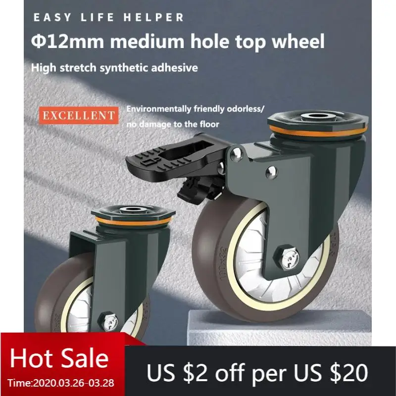 1Pc 5 Inch Hole Top M12.2 Diameter Medium Swivel Wheel/shopping Cart Silent Wheel Industrial Equipment Caster With Brake
1Pc 5 Inch Hole Top M12.2 Diameter Medium Swivel Wheel/shopping Cart Silent Wheel Industrial Equipment Caster With Brake