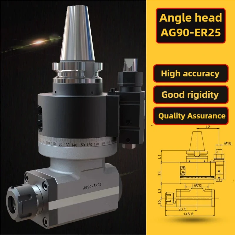 90 degree CNC Angle head cross milling head Right Angle milling head Angle milling head side milling head BT30BT40BT50-ER25
90 degree CNC Angle head cross milling head Right Angle milling head Angle milling head side milling head BT30BT40BT50-ER25