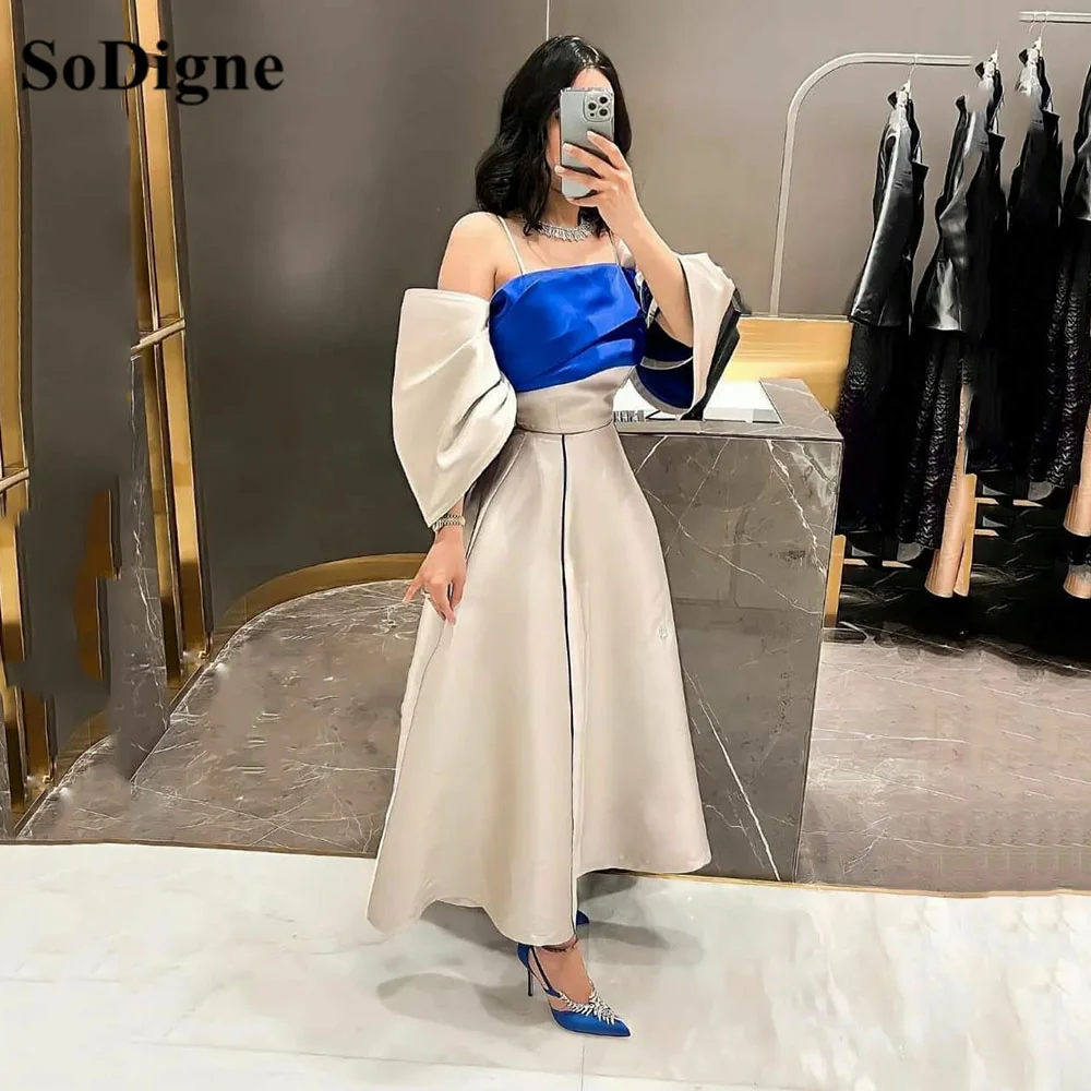 SoDigne Simple Blue Arabic Evening Dresses Off Shoulder Party Dress Formal Prom Gowns Pleats Dubai Celebrity Dress
SoDigne Simple Blue Arabic Evening Dresses Off Shoulder Party Dress Formal Prom Gowns Pleats Dubai Celebrity Dress