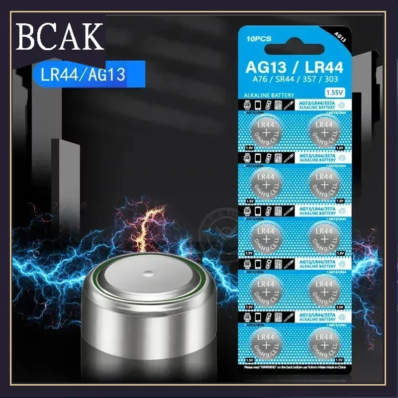 210mah/ AG13 LR44/BCAK Style A76 357 357A LR1154 SR1154 SR44 1.55V Battery for Watch Calculator Car Key Remote Clock Button Coin
210mah/ AG13 LR44/BCAK Style A76 357 357A LR1154 SR1154 SR44 1.55V Battery for Watch Calculator Car Key Remote Clock Button Coin