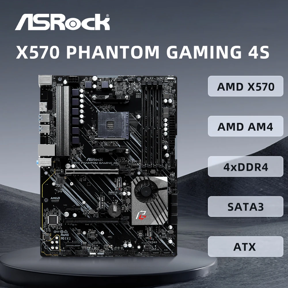 ASRock X570 Phantom Gaming 4S Motherboard Support 5500 5600 5700X 5800X3D CPU DDR4 M.2 NVME HDMI PCIe 4.0 X570 ATX AM4 Mainboard
ASRock X570 Phantom Gaming 4S Motherboard Support 5500 5600 5700X 5800X3D CPU DDR4 M.2 NVME HDMI PCIe 4.0 X570 ATX AM4 Mainboard