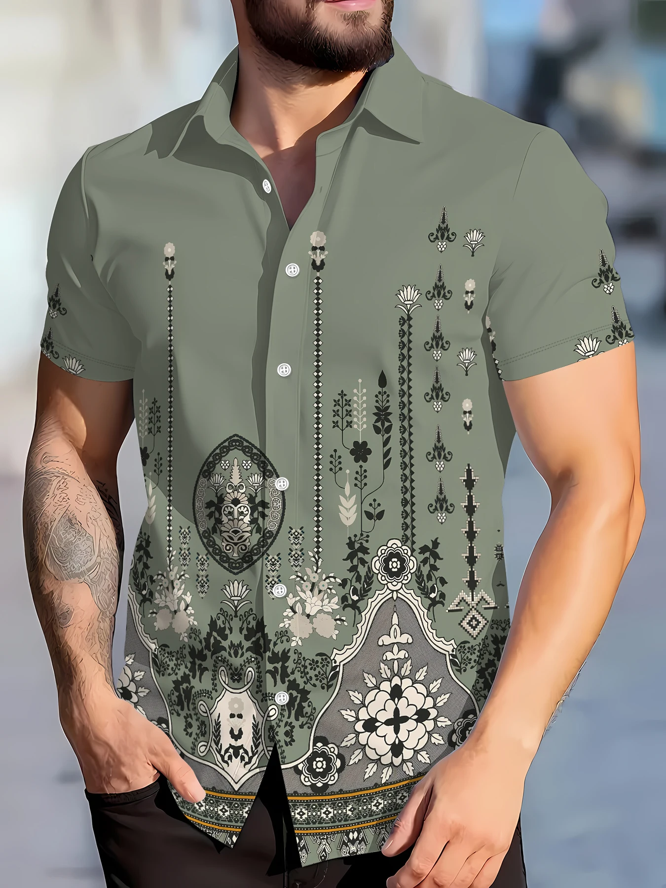 2026 Summer New Style Men's Short-Sleeved Shirt with 3D Patterned Print Street Casual Fashion Comfortable Soft Breathable
2026 Summer New Style Men's Short-Sleeved Shirt with 3D Patterned Print Street Casual Fashion Comfortable Soft Breathable