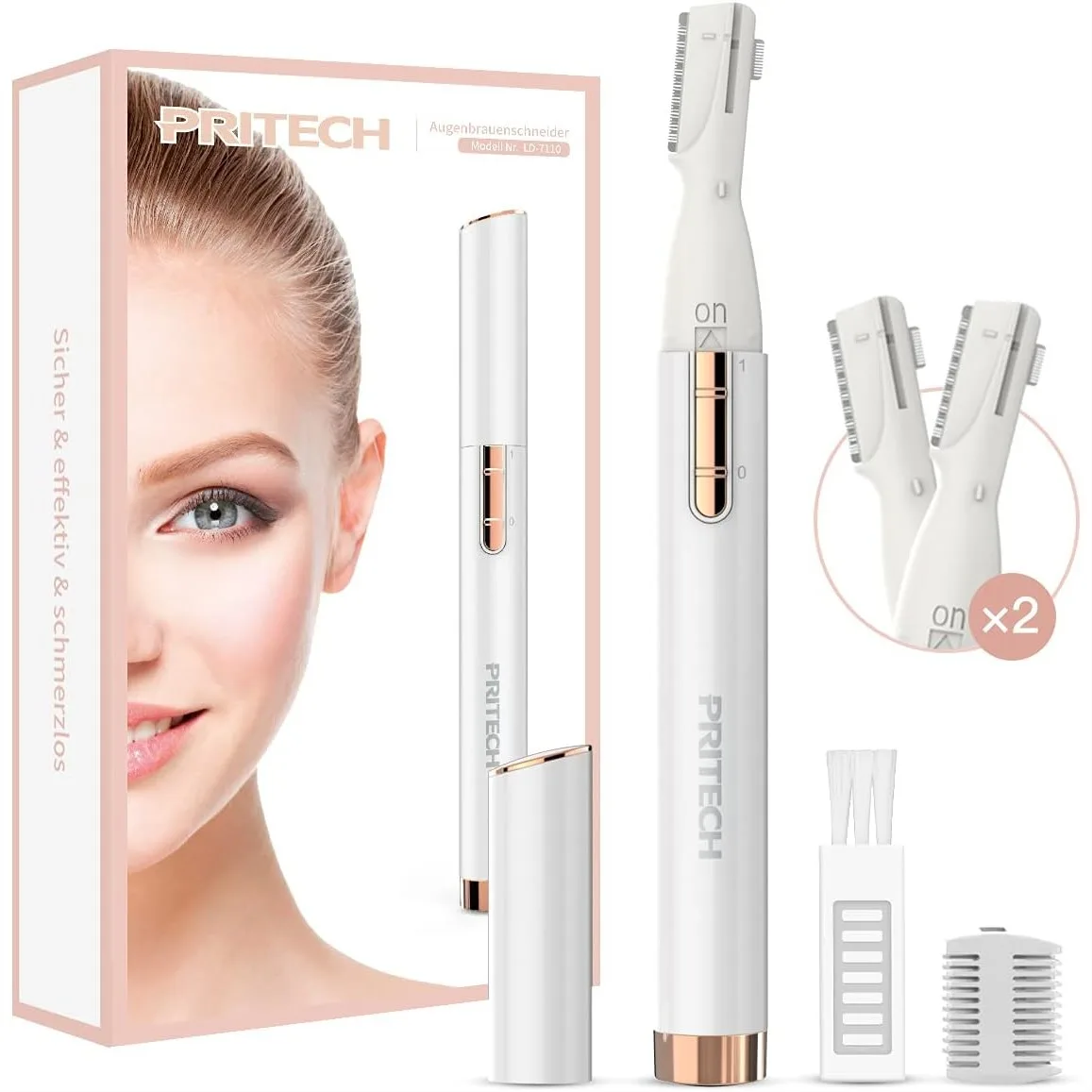 Electric Eyebrow Trimmer, Facial Hair Remover for Women, Painless Precision Shaver with Comb & Replaceable Blades, Battery
Electric Eyebrow Trimmer, Facial Hair Remover for Women, Painless Precision Shaver with Comb & Replaceable Blades, Battery