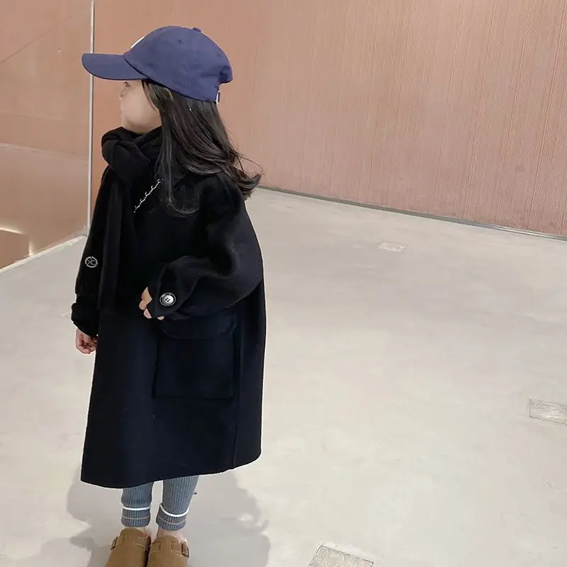 Girls Coat Korea Style Children Clothing 2025 Autumn and Winter New Lapel Long Trench Fashion Thickened Double-sided Tweed Coat
Girls Coat Korea Style Children Clothing 2025 Autumn and Winter New Lapel Long Trench Fashion Thickened Double-sided Tweed Coat