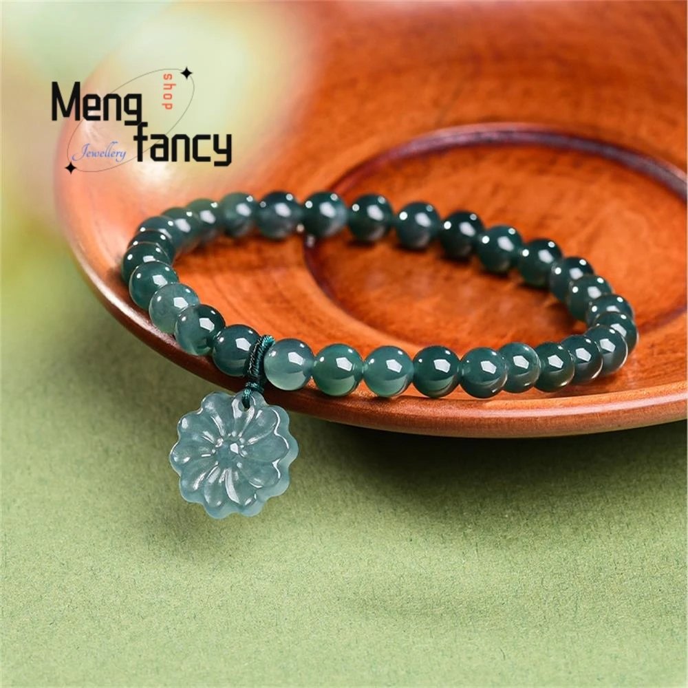 Natural A-grade Jadeite Blue Water Sunflower 6mm Round Bead Bracelets Ice Seed Jade Couple Popular Fashion Jewelry Holiday Gifts
Natural A-grade Jadeite Blue Water Sunflower 6mm Round Bead Bracelets Ice Seed Jade Couple Popular Fashion Jewelry Holiday Gifts