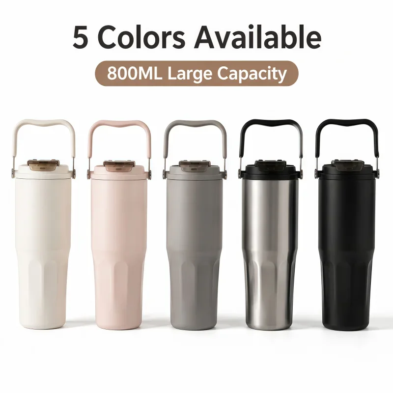 800ML Ceramic Coated Insulated Tumbler with Straw Leakproof Travel Water Bottle Detachable Handle Tea Infuser Cup for Office Car
800ML Ceramic Coated Insulated Tumbler with Straw Leakproof Travel Water Bottle Detachable Handle Tea Infuser Cup for Office Car