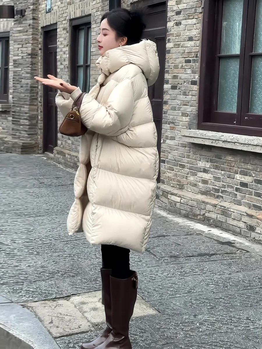 Свободный крой, корейский стиль, женская пуховая куртка с капюшоном, бежевая, средней длины, повседневная, с наполнителем из белого пуха
Свободный крой, корейский стиль, женская пуховая куртка с капюшоном, бежевая, средней длины, повседневная, с наполнителем из белого пуха