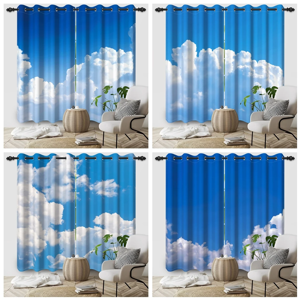 2pcs/set Blue Sky White Clouds Window Curtain Natural Scenery Bedroom Living Room Bathroom Decor Blackout Polyester Curtains
2pcs/set Blue Sky White Clouds Window Curtain Natural Scenery Bedroom Living Room Bathroom Decor Blackout Polyester Curtains