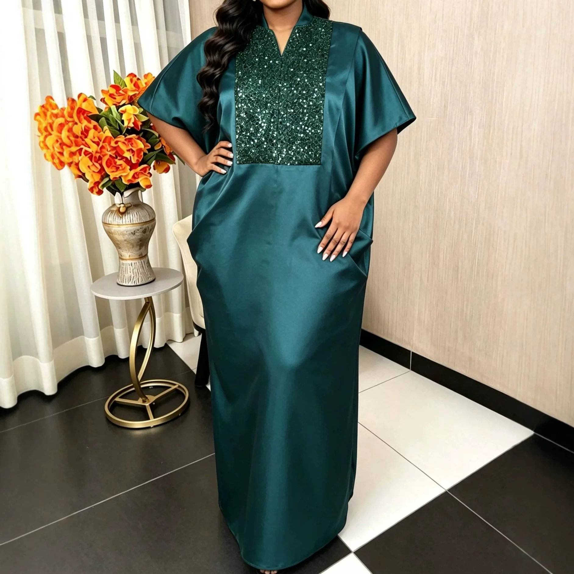 New Elegant Sequined Textile Clothes, Ethnic Style Loose-fitting Robe Party Clothes Summer Maxi Dress Sexy Beach Vestidos
New Elegant Sequined Textile Clothes, Ethnic Style Loose-fitting Robe Party Clothes Summer Maxi Dress Sexy Beach Vestidos
