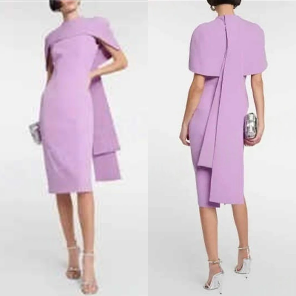 Customized Graceful Purple Jersey Evening Dress Simple O-Neck Shawl Prom Dresses Fashion Straight Short Sleeves Party Dress
Customized Graceful Purple Jersey Evening Dress Simple O-Neck Shawl Prom Dresses Fashion Straight Short Sleeves Party Dress