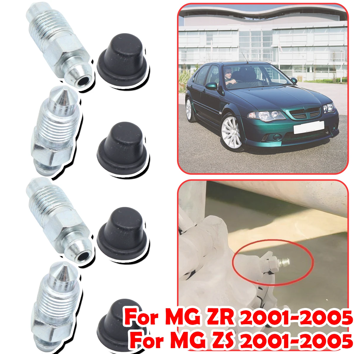 For MG ZR 2001-2005 ZS 2001-2005 Front Rear Bleeder Valves and Rubber Dust Caps Left Right Caliper Bleed Nipple Screw Repair kit
For MG ZR 2001-2005 ZS 2001-2005 Front Rear Bleeder Valves and Rubber Dust Caps Left Right Caliper Bleed Nipple Screw Repair kit