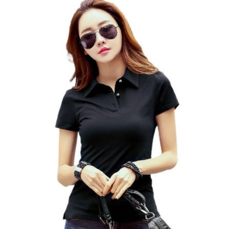 2024 Summer Korean Style Women Polo Shirt 95% Cotton 5% Spandex Two Side Slits Short Sleeve Lapel Tee Top Women Business Tshirt
2024 Summer Korean Style Women Polo Shirt 95% Cotton 5% Spandex Two Side Slits Short Sleeve Lapel Tee Top Women Business Tshirt