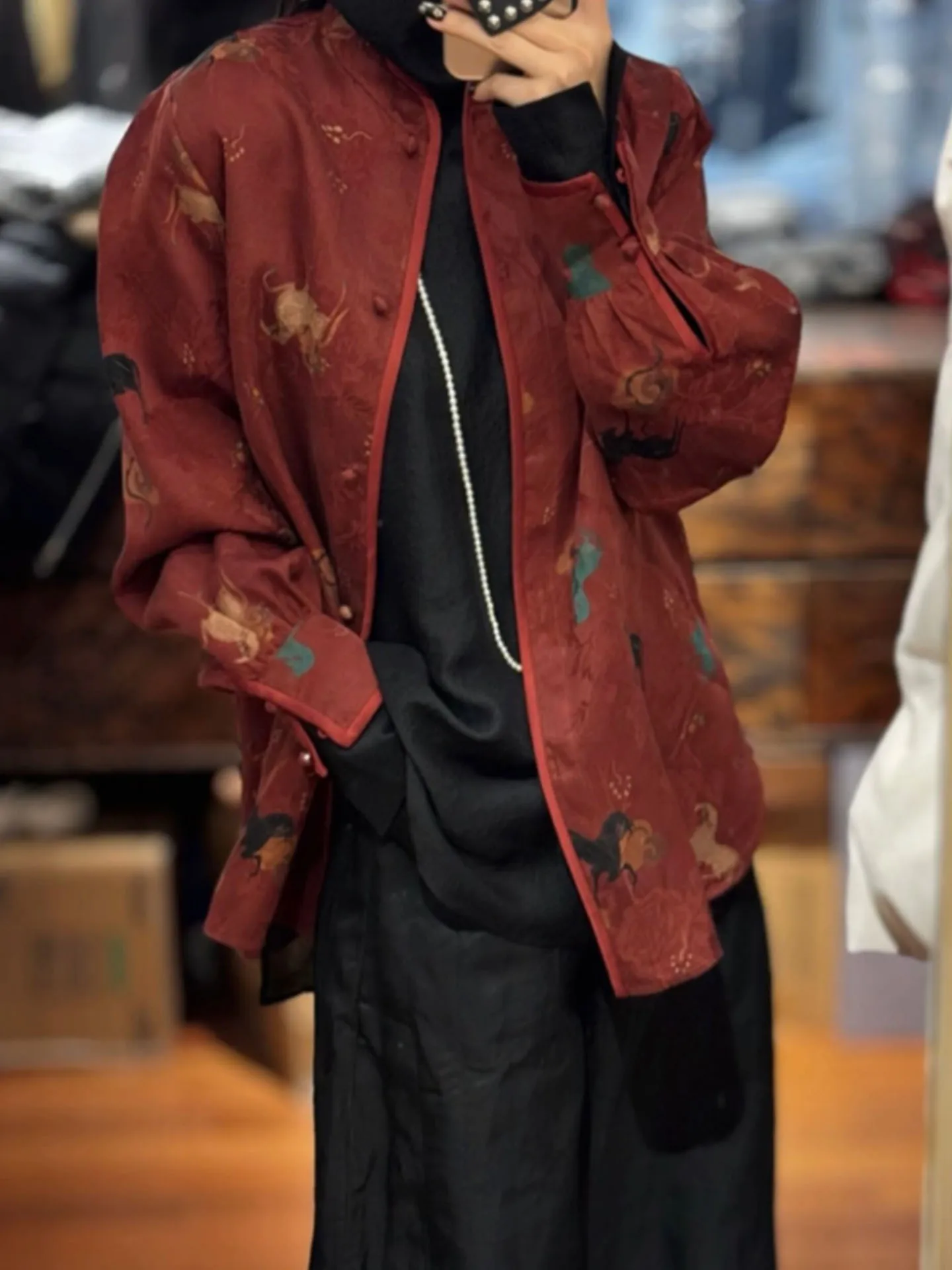 New Chinese Sle Red Outerwear Women's Spring 2026 New Button Vintage New Year's Outfit Elely Open Cardigan Top
New Chinese Sle Red Outerwear Women's Spring 2026 New Button Vintage New Year's Outfit Elely Open Cardigan Top