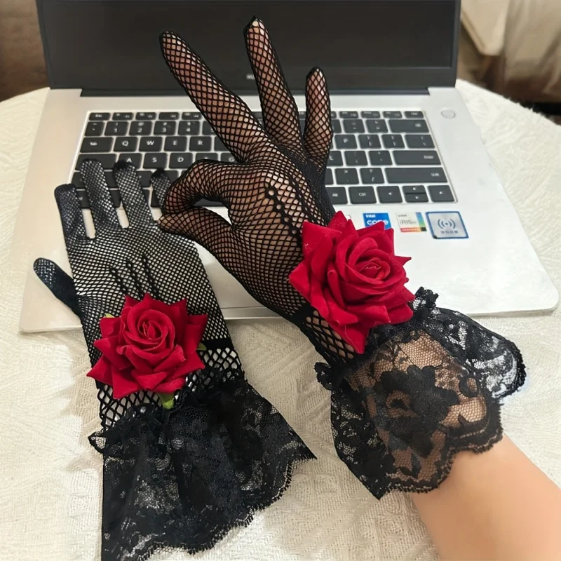 Пара декоративных кружевных перчаток с 3D-имитацией роз, однотонные, моющиеся, для повседневной носки
Пара декоративных кружевных перчаток с 3D-имитацией роз, однотонные, моющиеся, для повседневной носки
