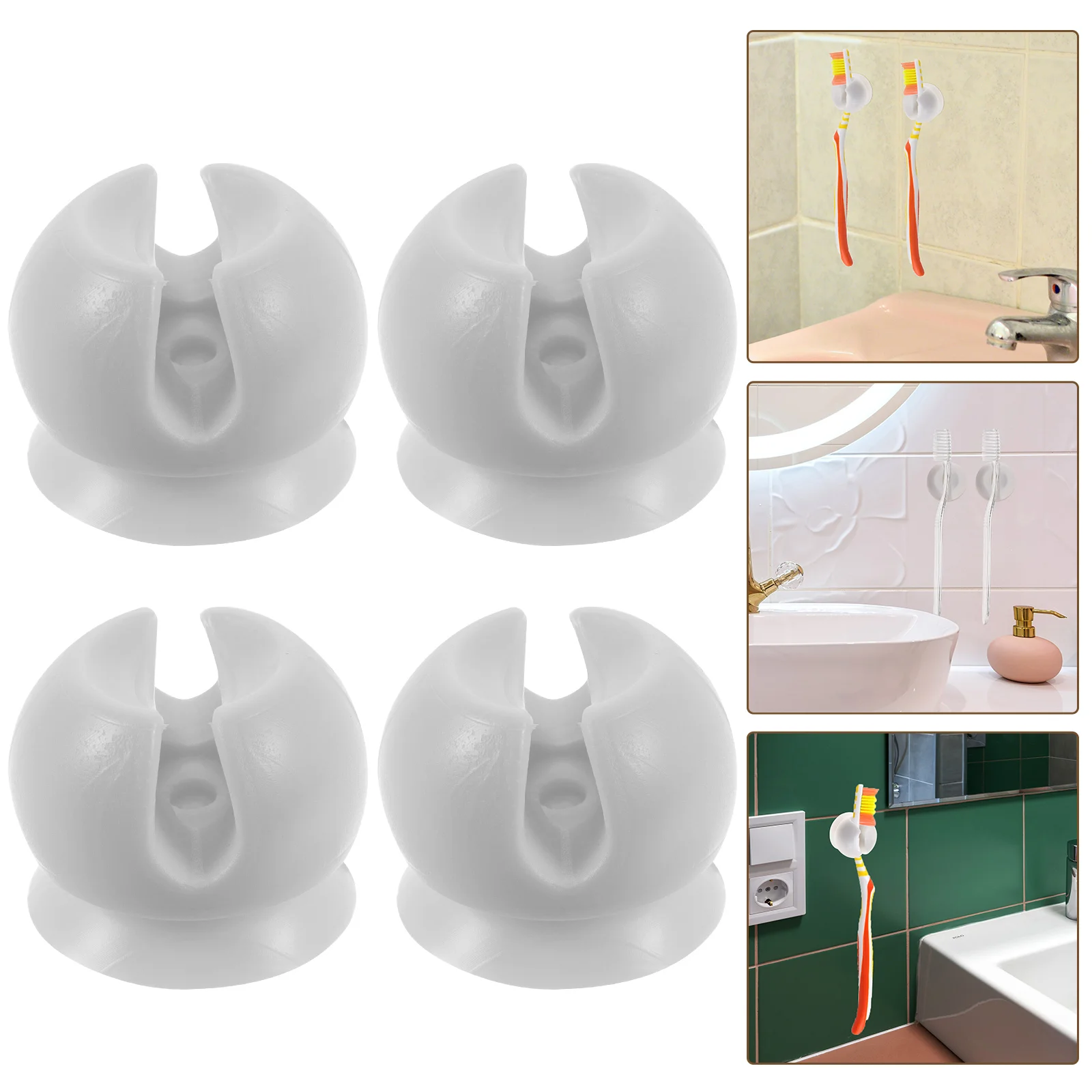 4 Pcs Hanger Suction Toothbrush Holder Cup Hooks Wall Mounted with Clear Dental Brushes
4 Pcs Hanger Suction Toothbrush Holder Cup Hooks Wall Mounted with Clear Dental Brushes