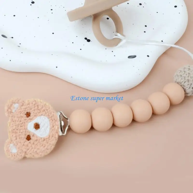 090B Toddlers Pacifier Leash with Bear Charm Soft Silicone Baby Teether Holder Prevents Loss & Dirt Suitable for Age 0-2
090B Toddlers Pacifier Leash with Bear Charm Soft Silicone Baby Teether Holder Prevents Loss & Dirt Suitable for Age 0-2