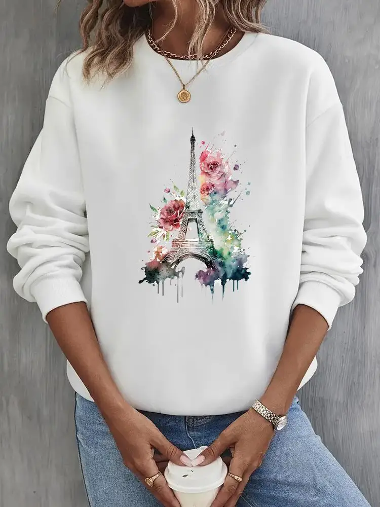 Watercolor Flower Style Long Sleeve Pullovers Lady Fleece Casual Women O-neck Clothing Print Fashion Cartoon Graphic Sweatshirts
Watercolor Flower Style Long Sleeve Pullovers Lady Fleece Casual Women O-neck Clothing Print Fashion Cartoon Graphic Sweatshirts