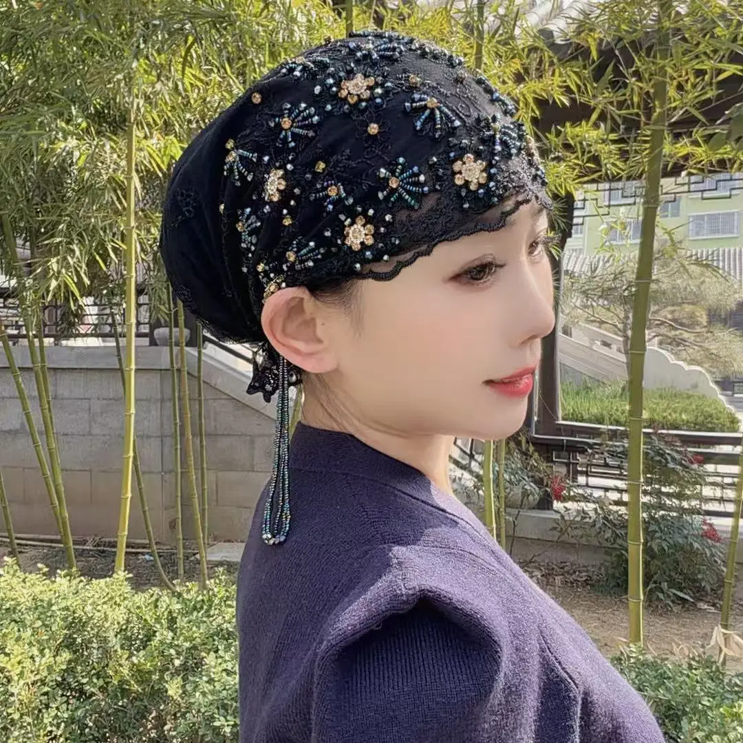 Brand Hats Hijab Ethnic Caps Embroider All-match Luxury Diamond Tassel Africa Women Muslim Face Veil Black Head Wear Hijabs 2026
Brand Hats Hijab Ethnic Caps Embroider All-match Luxury Diamond Tassel Africa Women Muslim Face Veil Black Head Wear Hijabs 2026