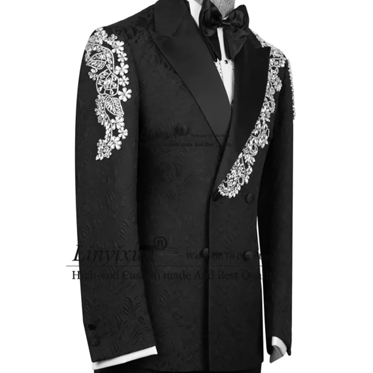 Jacquard Metallic Jewelry Ornament Tuxedo Men Suits Customized High End Wedding Groom Prom Blazers 2 Piece Sets Costume Homme
Jacquard Metallic Jewelry Ornament Tuxedo Men Suits Customized High End Wedding Groom Prom Blazers 2 Piece Sets Costume Homme