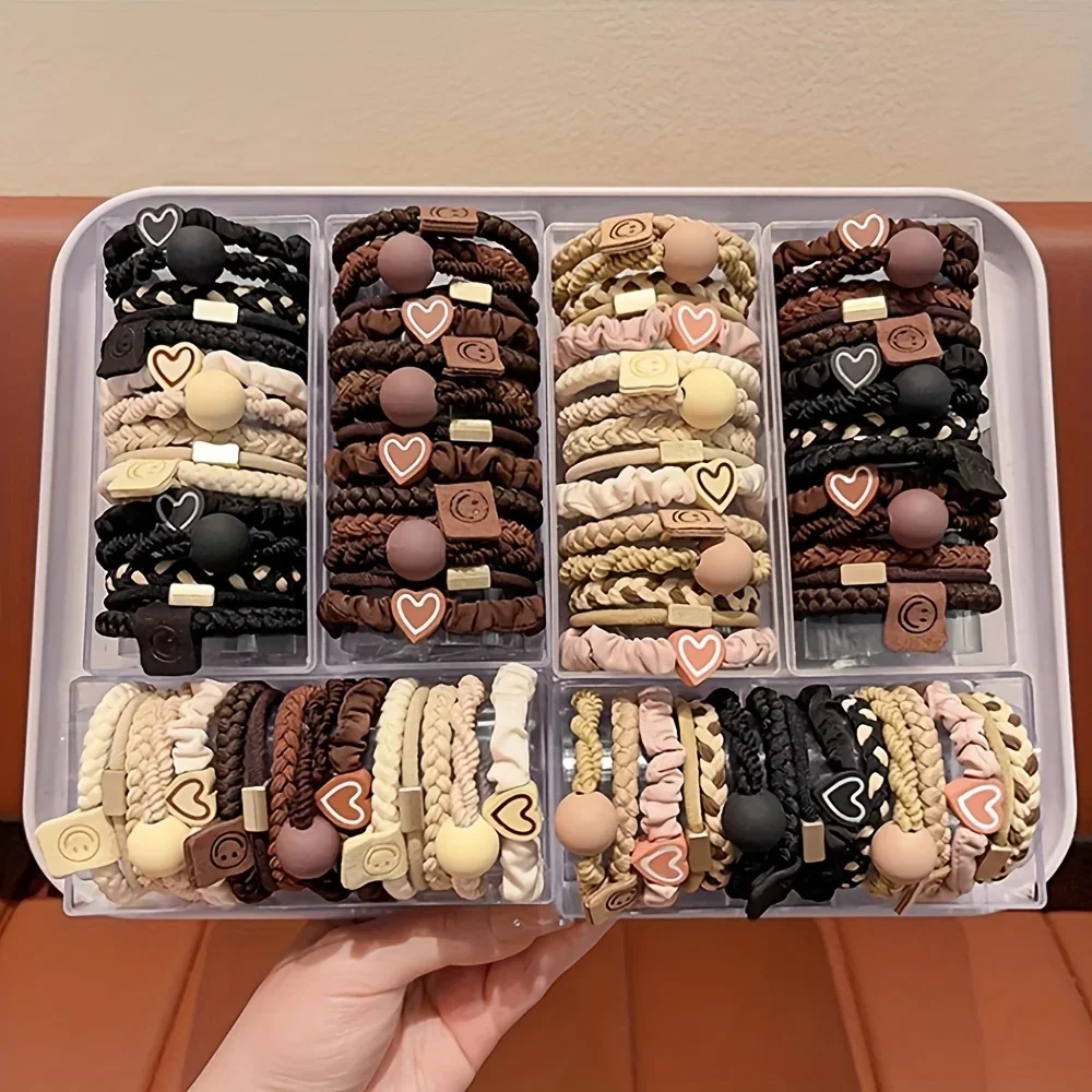 Boho Chic Women's Hair Ties Set - Cute Heart Charm & Bead Elastic Headbands for All Hair Types, for Ponytails and Workouts
Boho Chic Women's Hair Ties Set - Cute Heart Charm & Bead Elastic Headbands for All Hair Types, for Ponytails and Workouts
