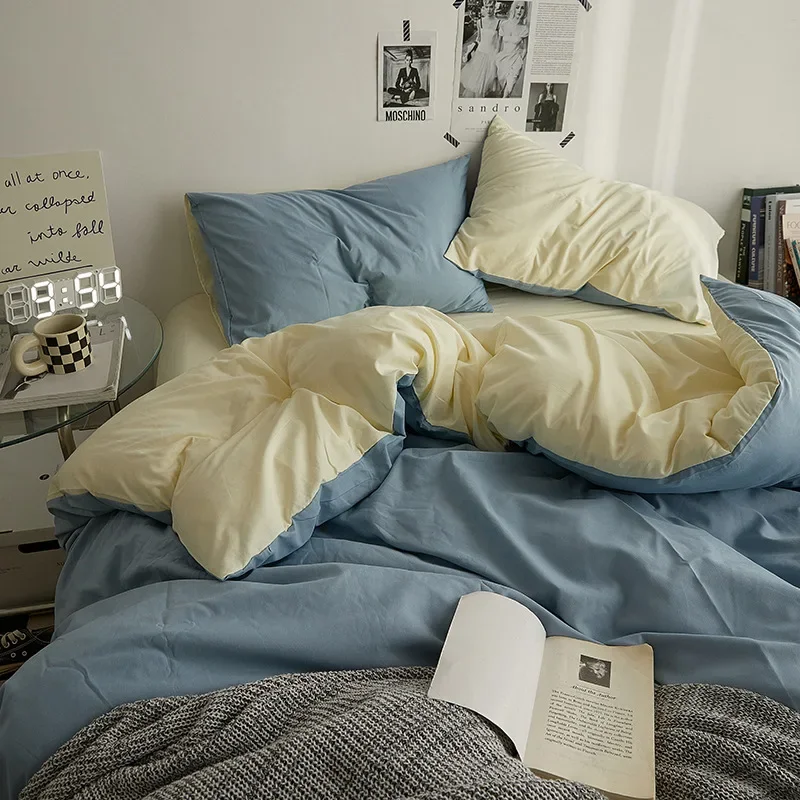 Popular washed cotton four-piece set, comfortable for sleeping naked, modern, simple and comfortable, solid color four-piece set
Popular washed cotton four-piece set, comfortable for sleeping naked, modern, simple and comfortable, solid color four-piece set