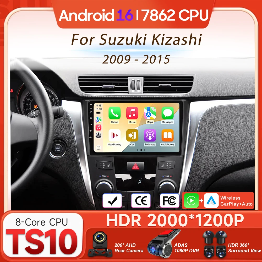 Android 16 For Suzuki Kizashi 2009 2010 - 2015 Car Multimedia Player Wireless Carplay Auto Radio Video Navigation GPS 2din Wifi
Android 16 For Suzuki Kizashi 2009 2010 - 2015 Car Multimedia Player Wireless Carplay Auto Radio Video Navigation GPS 2din Wifi