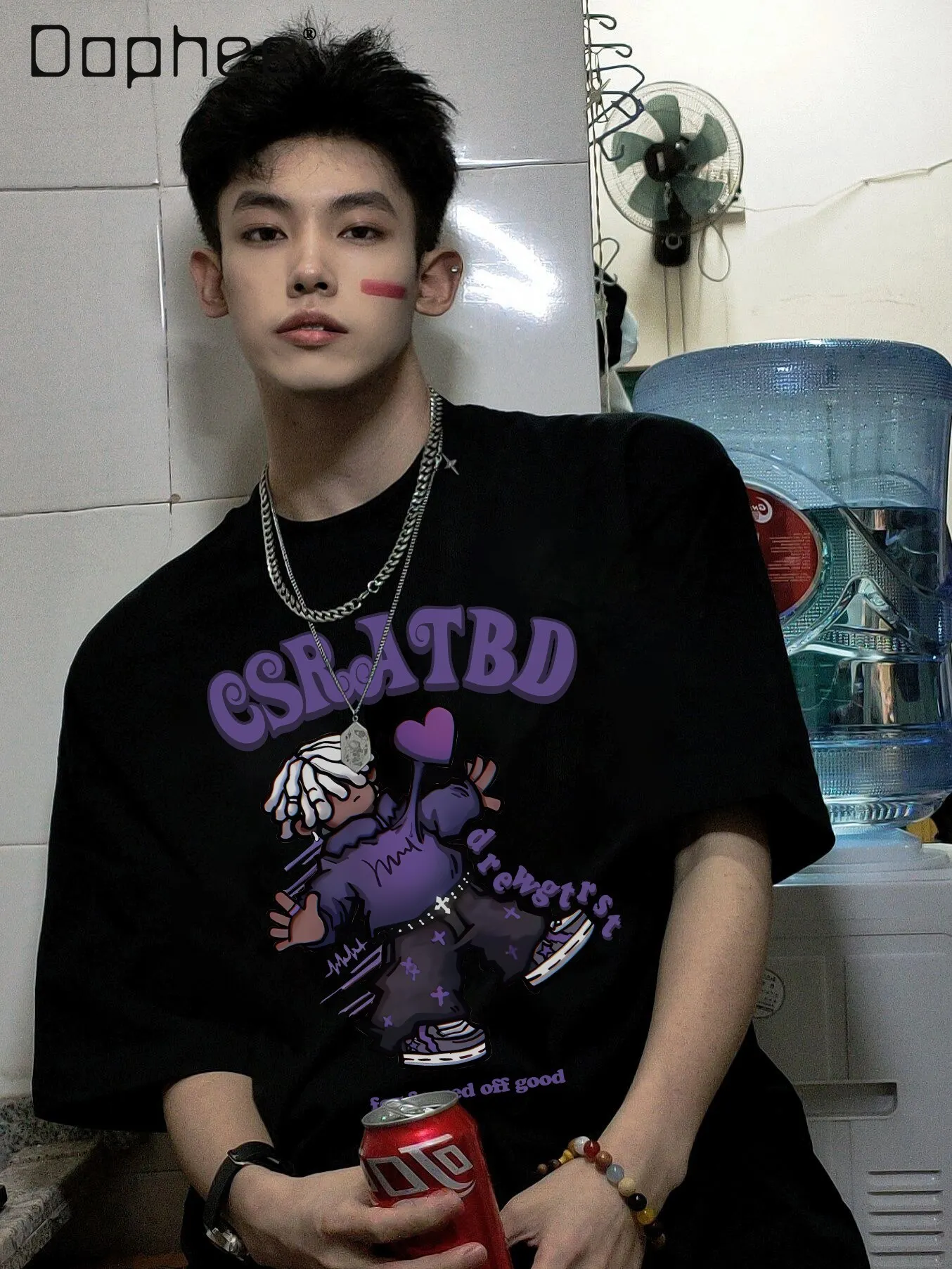 Summer New American Hip-hop Street Style Men's Cartoon Letter Print Black White Gray Khaki Blue Round Neck Short Sleeve T-shirt
Summer New American Hip-hop Street Style Men's Cartoon Letter Print Black White Gray Khaki Blue Round Neck Short Sleeve T-shirt