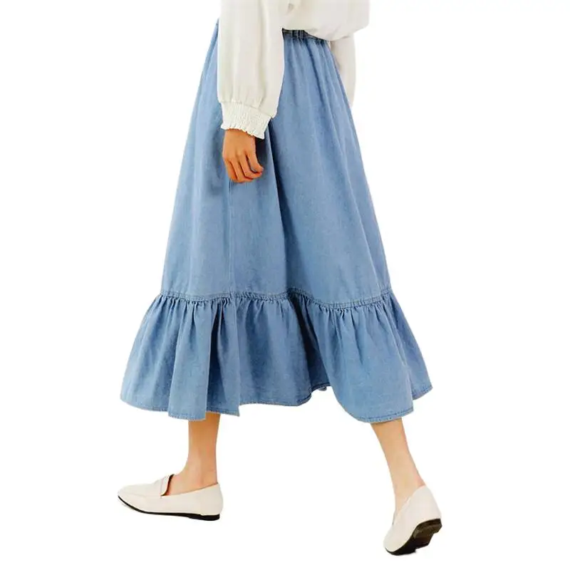 2024 Women Denims Long Skirts Elastic Waist Pleated Maxi Skirts Students Beach Vintage Summer Sweet Ruffles Skirt jeans
2024 Women Denims Long Skirts Elastic Waist Pleated Maxi Skirts Students Beach Vintage Summer Sweet Ruffles Skirt jeans