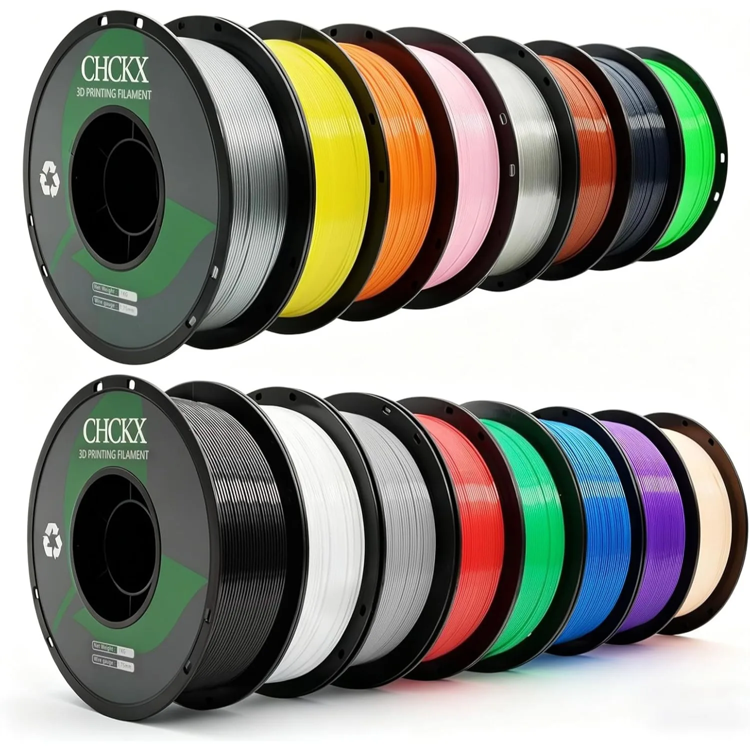 PETG Filament Bundle 16 Colors 1.75 mm, 16kg Multicolor 3D Printer Filament with Strong Impact Resistance, No Warping, Black
PETG Filament Bundle 16 Colors 1.75 mm, 16kg Multicolor 3D Printer Filament with Strong Impact Resistance, No Warping, Black