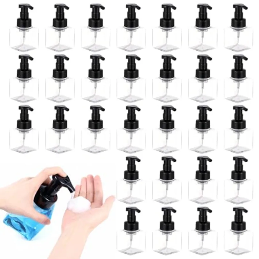 30 Pcs Foaming Soap Dispensers, 8.5 Oz Clear Square PET Pump Bottles, Leakproof Refillable Containers with Plastic Pumps, Empty
30 Pcs Foaming Soap Dispensers, 8.5 Oz Clear Square PET Pump Bottles, Leakproof Refillable Containers with Plastic Pumps, Empty