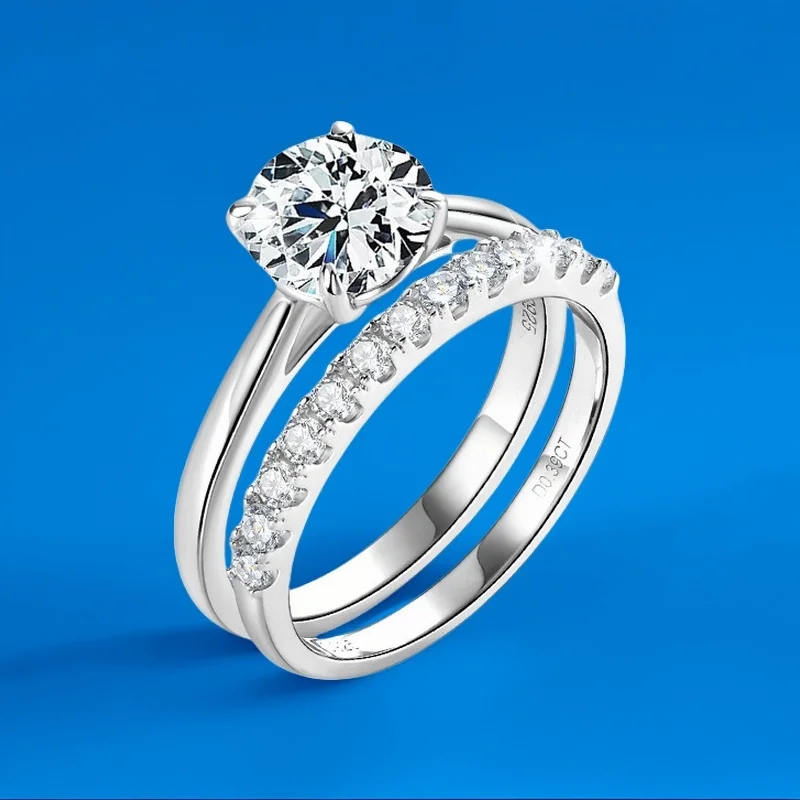 Stackable Four-Claw Moissanite Ring S925 Silver Luxury Layered Jewelry GBA Certified Free Gift Box Banquet Wear Adjustable
Stackable Four-Claw Moissanite Ring S925 Silver Luxury Layered Jewelry GBA Certified Free Gift Box Banquet Wear Adjustable