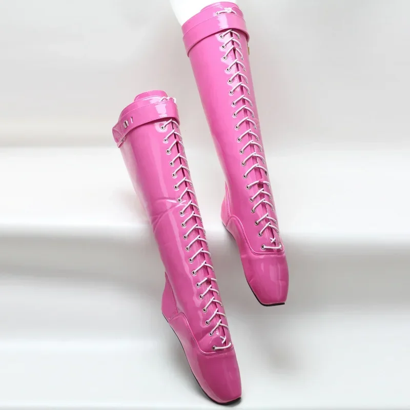 CACA 2023 Fetish Hoof Heelless Women's Knee High Ballet Boots,Men Cosplay Shoes,Lockable Strap Botas,18cm,Peach,Black,Dropship
CACA 2023 Fetish Hoof Heelless Women's Knee High Ballet Boots,Men Cosplay Shoes,Lockable Strap Botas,18cm,Peach,Black,Dropship