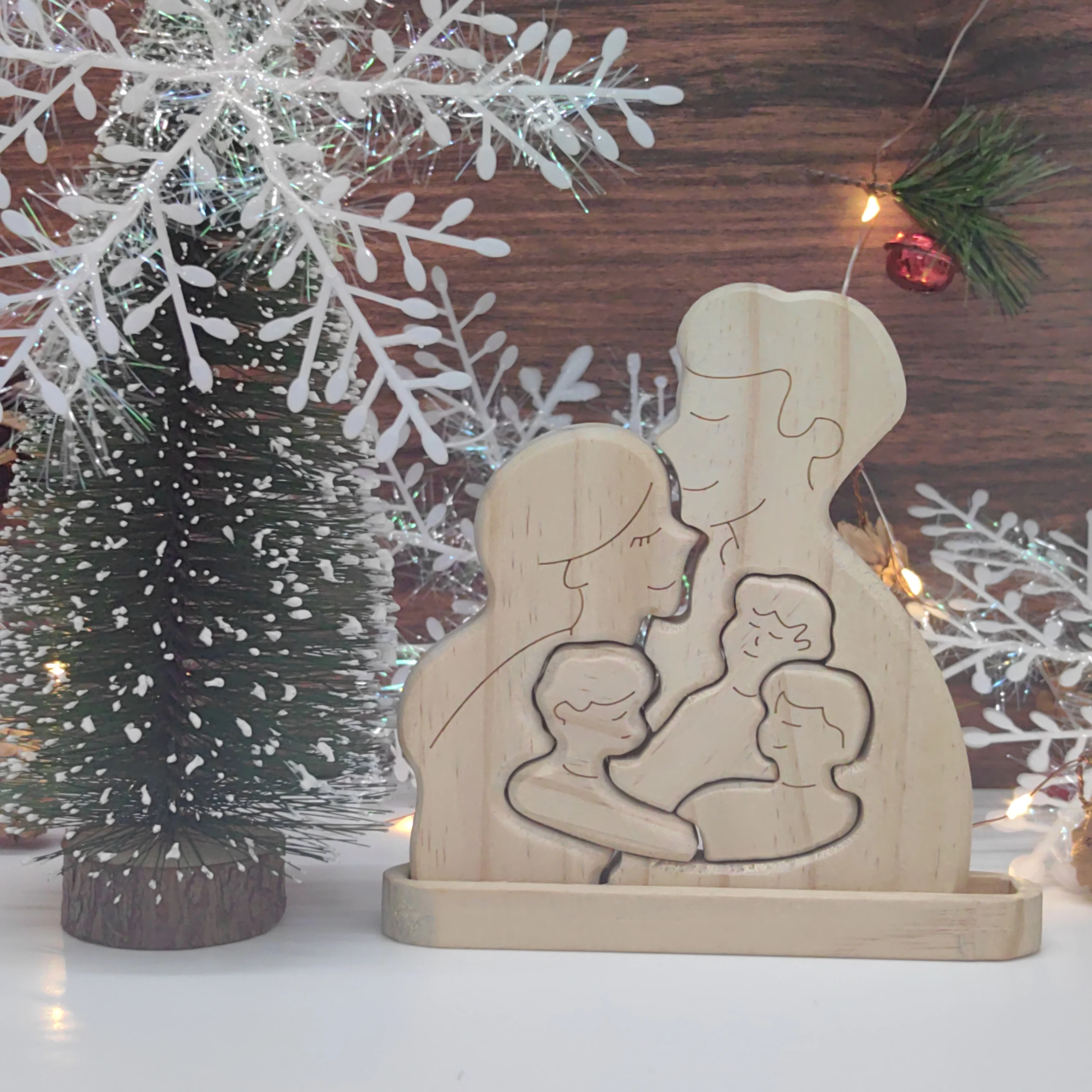 Portraits Wood Ornaments Engraving Personalized Names Christmas gifts Custom Sculpture New Year gift Family Wooden Puzzle
Portraits Wood Ornaments Engraving Personalized Names Christmas gifts Custom Sculpture New Year gift Family Wooden Puzzle