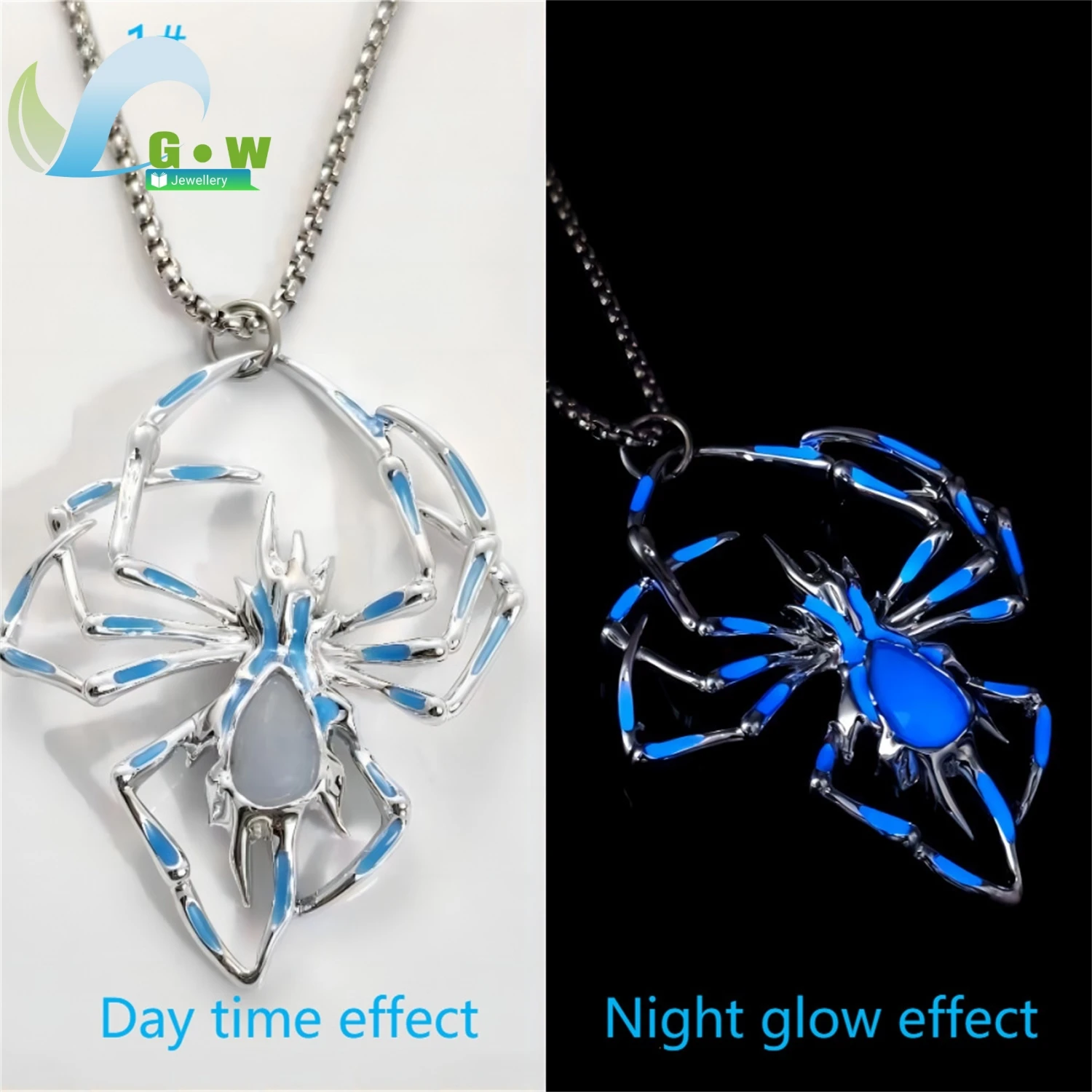 Men 3D Glow In Dark Spider Pendant Hip Hop Streetwear Alloy Necklace European American Fashion Punk Jewelry For Men Night Light
Men 3D Glow In Dark Spider Pendant Hip Hop Streetwear Alloy Necklace European American Fashion Punk Jewelry For Men Night Light