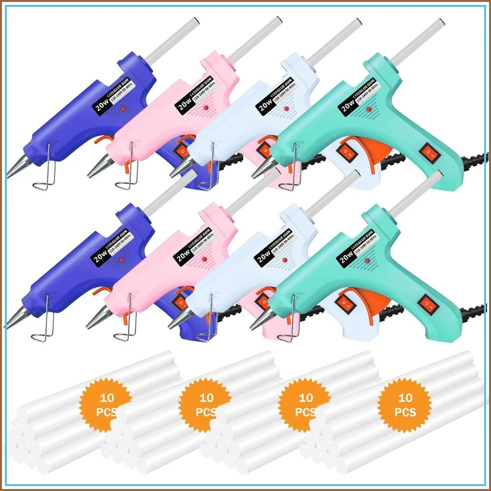 Mini Hot Glue Gun 8 Pack for Crafts with 40 Glue Sticks, Small Hot Melt Gun Set for DIY Arts School Projects Home Repairs
Mini Hot Glue Gun 8 Pack for Crafts with 40 Glue Sticks, Small Hot Melt Gun Set for DIY Arts School Projects Home Repairs