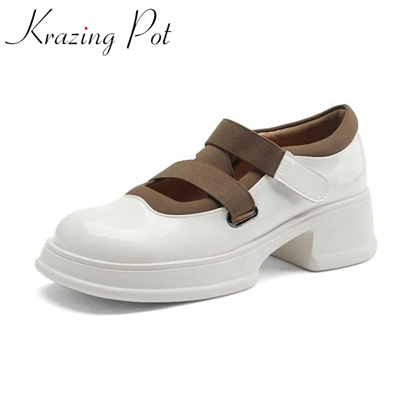 Krazing Pot Cow Split Leather Round Toe All-match Med Heels Autumn Shoes Platform All-match Simple Style Chic Loop Women Pumps
Krazing Pot Cow Split Leather Round Toe All-match Med Heels Autumn Shoes Platform All-match Simple Style Chic Loop Women Pumps