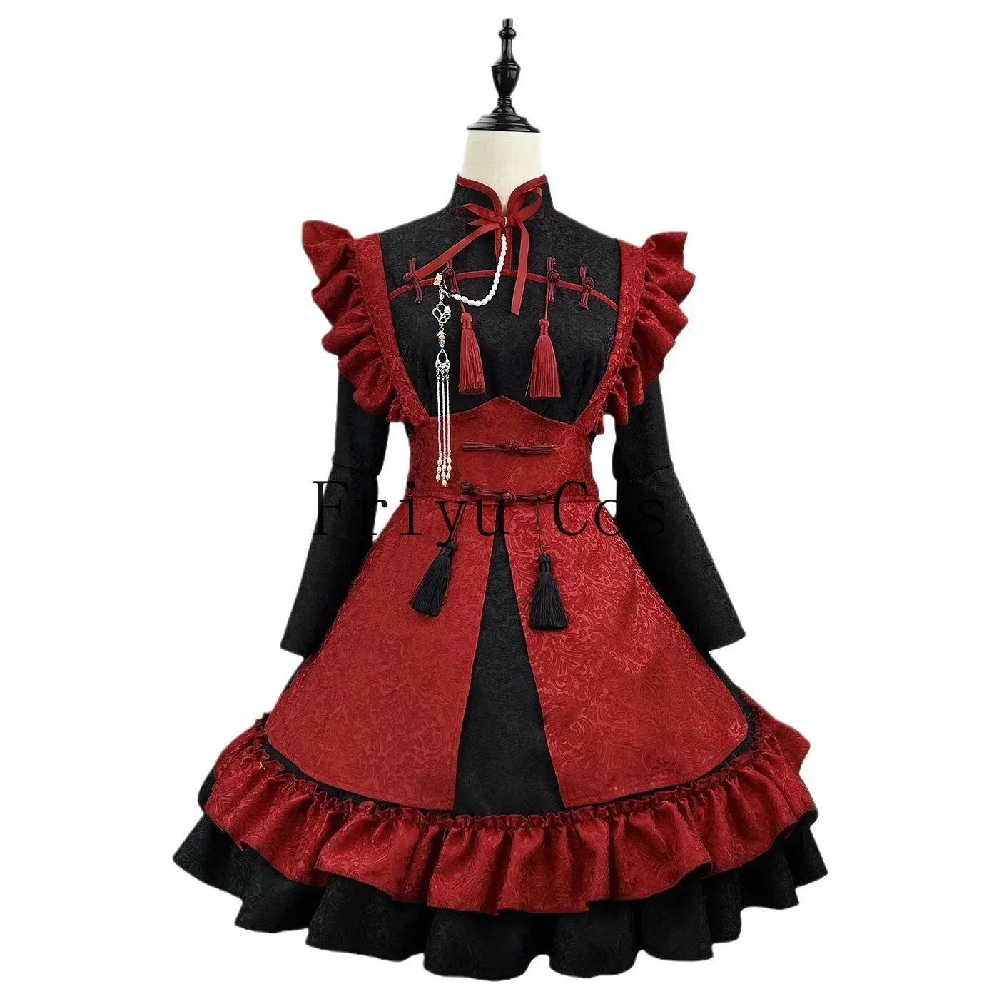 Anime Lolita Maid Dress Red Black Chinese Relief Jacquard Cosplay Costume Girl Maid Dress Trending Party Costumes S -5XL
Anime Lolita Maid Dress Red Black Chinese Relief Jacquard Cosplay Costume Girl Maid Dress Trending Party Costumes S -5XL