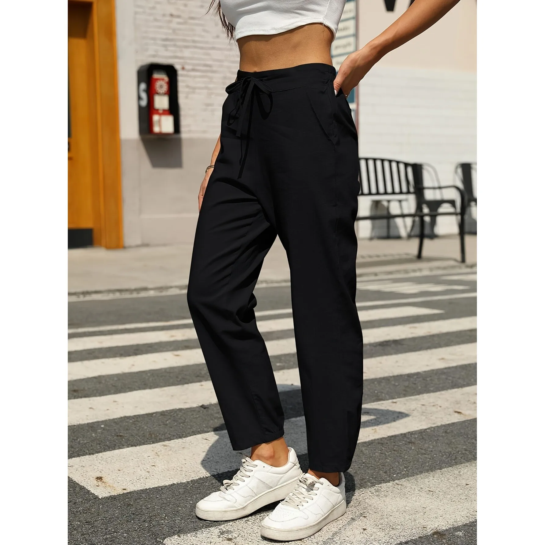 Neutral Style Harem Pants Elastic Waist Linen Cotton Casual Long Trousers for Women Spring Season Other Material 100%
Neutral Style Harem Pants Elastic Waist Linen Cotton Casual Long Trousers for Women Spring Season Other Material 100%