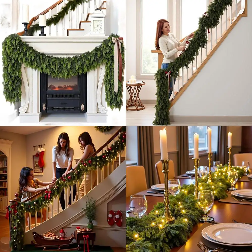 Искусственная рождественская кедровая гирлянда: мягкий на ощупь толстый зеленый уличный домашний праздничный декор для камина-мантии
Искусственная рождественская кедровая гирлянда: мягкий на ощупь толстый зеленый уличный домашний праздничный декор для камина-мантии