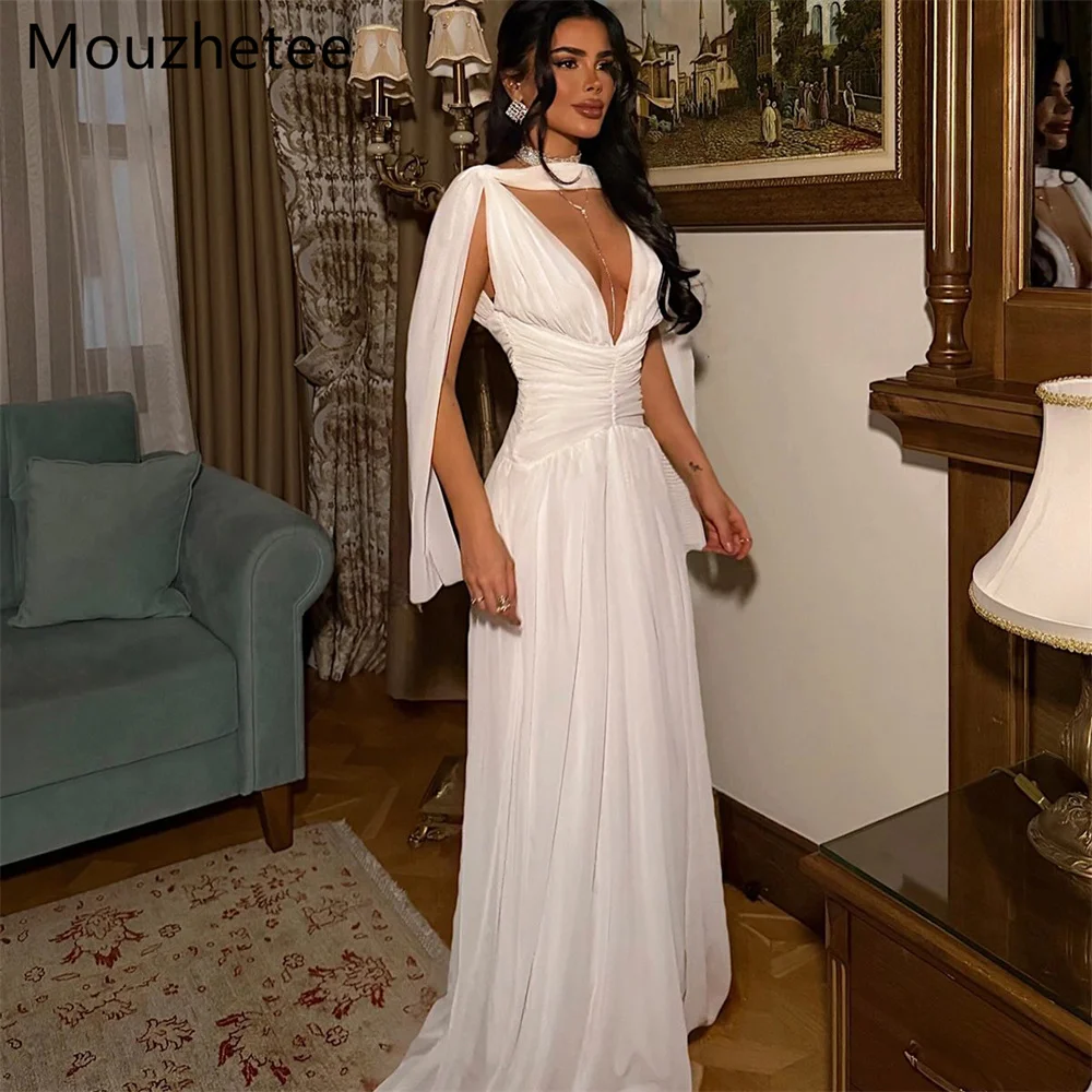 Mouzhetee Elegant A-Line V-Neck Pleat Dresses Formal Party Gowns for Women Simple Sleeveless Prom Gown Customize 2025
Mouzhetee Elegant A-Line V-Neck Pleat Dresses Formal Party Gowns for Women Simple Sleeveless Prom Gown Customize 2025